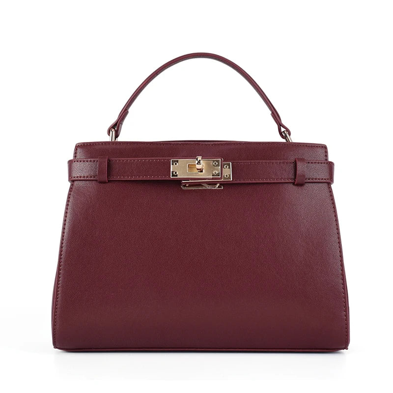 Cream Belted Satchel Bag
