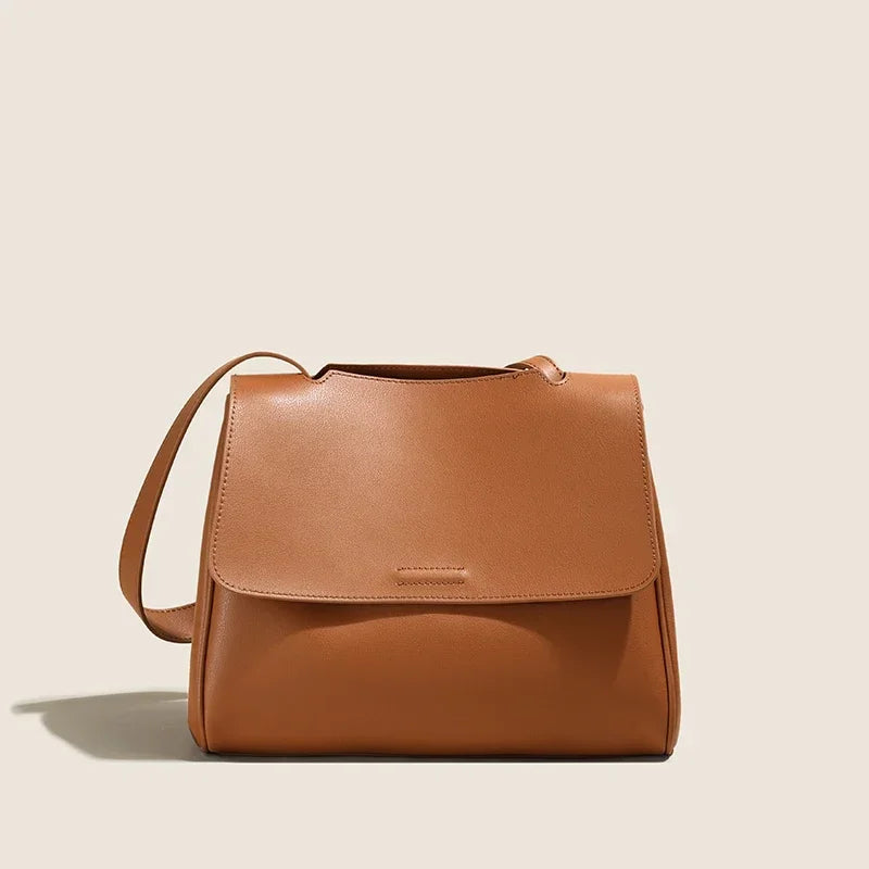 Structured Leather Shoulder Bag