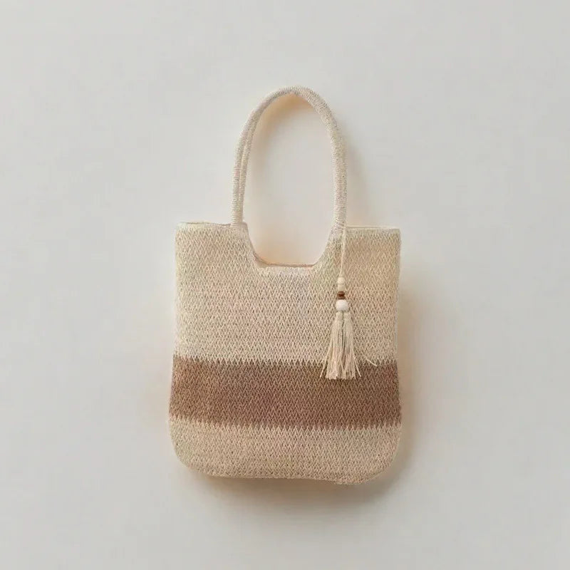 Tassel Woven Straw Tote