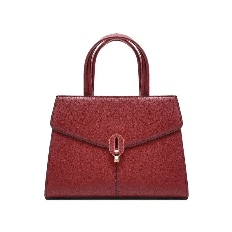 Stone Leather Lock Satchel