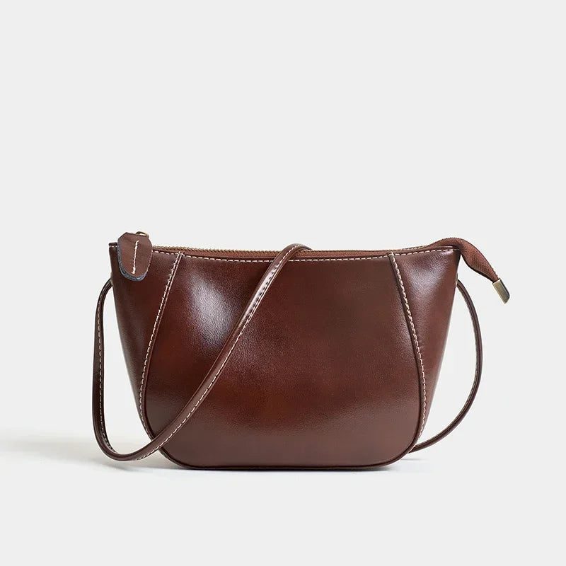 Minimal Leather Shell Bag