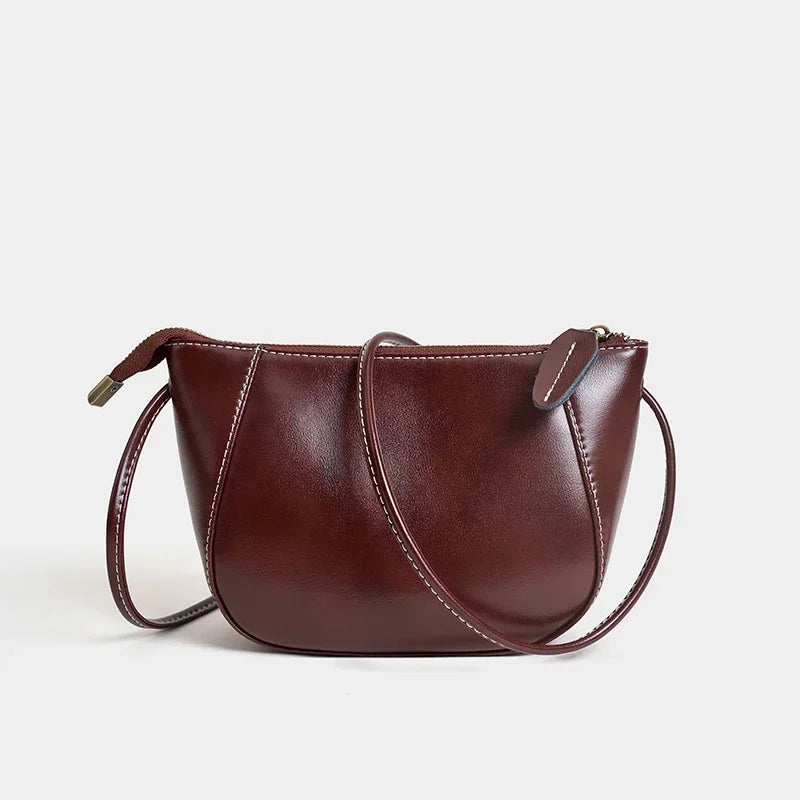 Minimal Leather Shell Bag