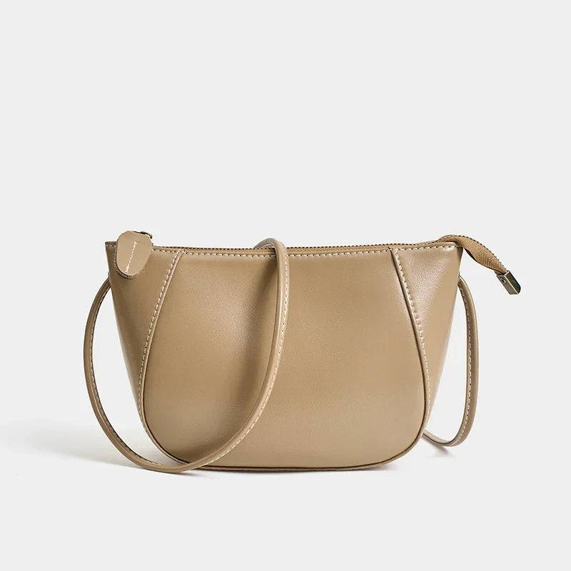 Minimal Leather Shell Bag