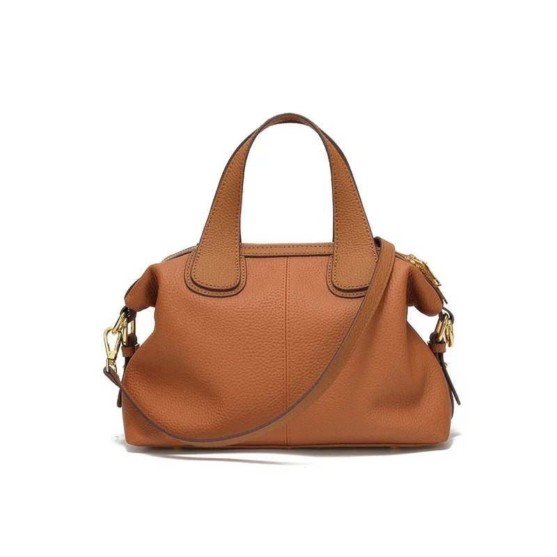 Sage Pebbled Leather Crossbody Satchel