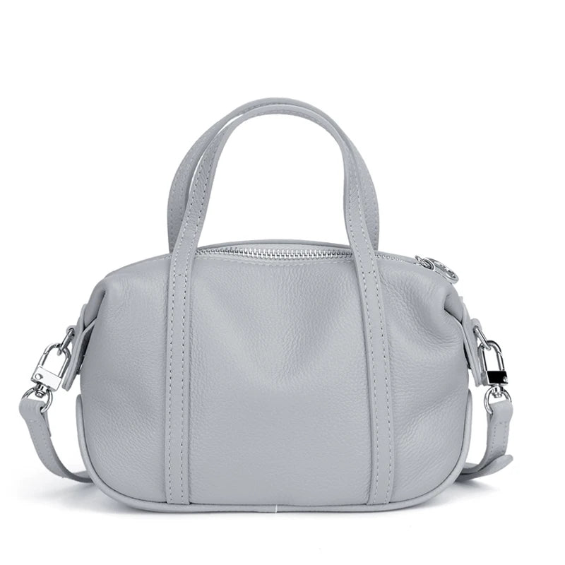 Yellow Leather Bowler Bag