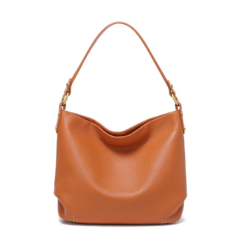 Ivory Leather Hobo Bag