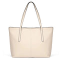Beige Leather Shopper Tote