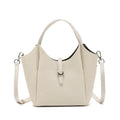 Ivory Buckle Leather Bucket Bag