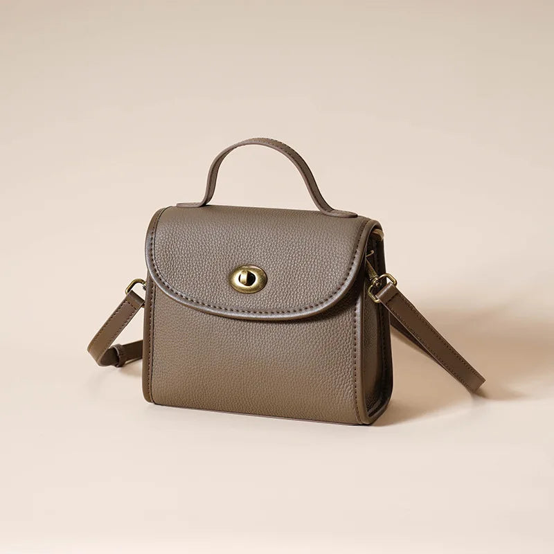 Pebbled Leather Top Handle Crossbody
