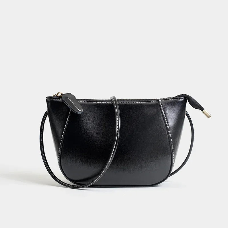 Minimal Leather Shell Bag