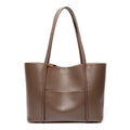 Minimalist Brown Leather Commuter Tote