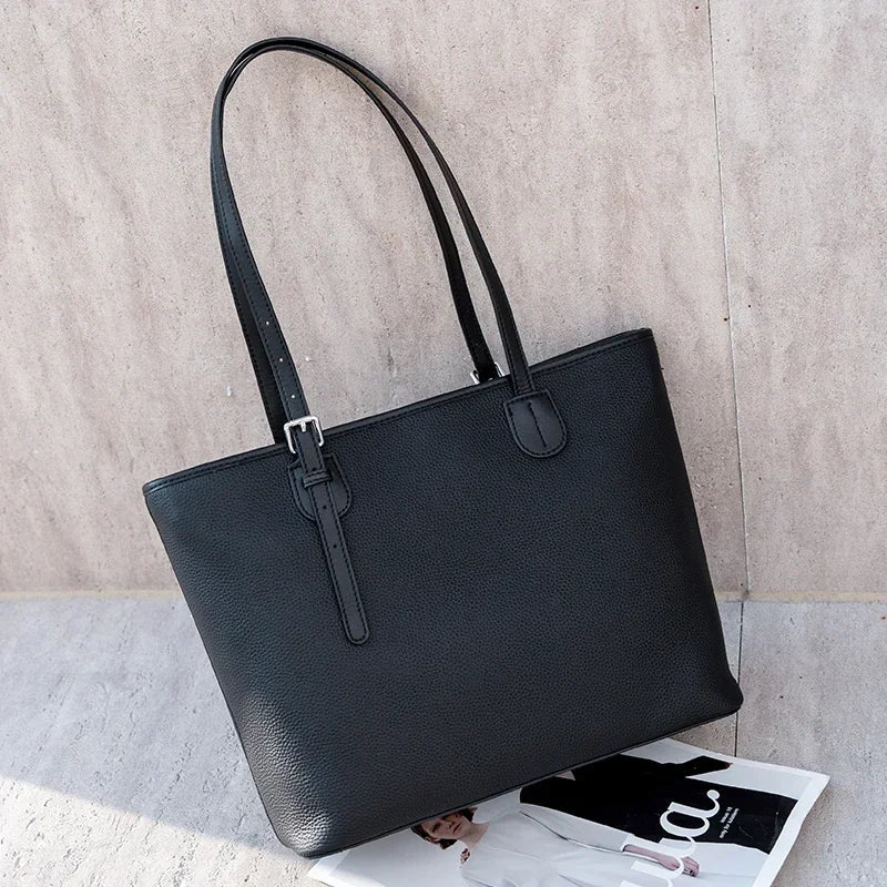 Pebbled Leather Tote Bag