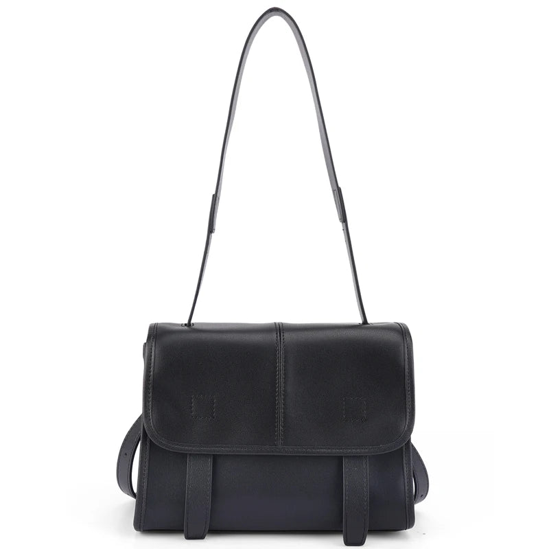 Minimalist Leather Flap Satchel