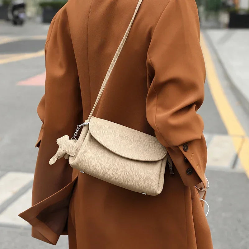 Compact Pebbled Crossbody Purse