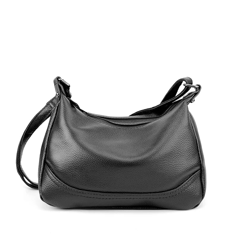 Pebbled Leather Hobo Shoulder Bag