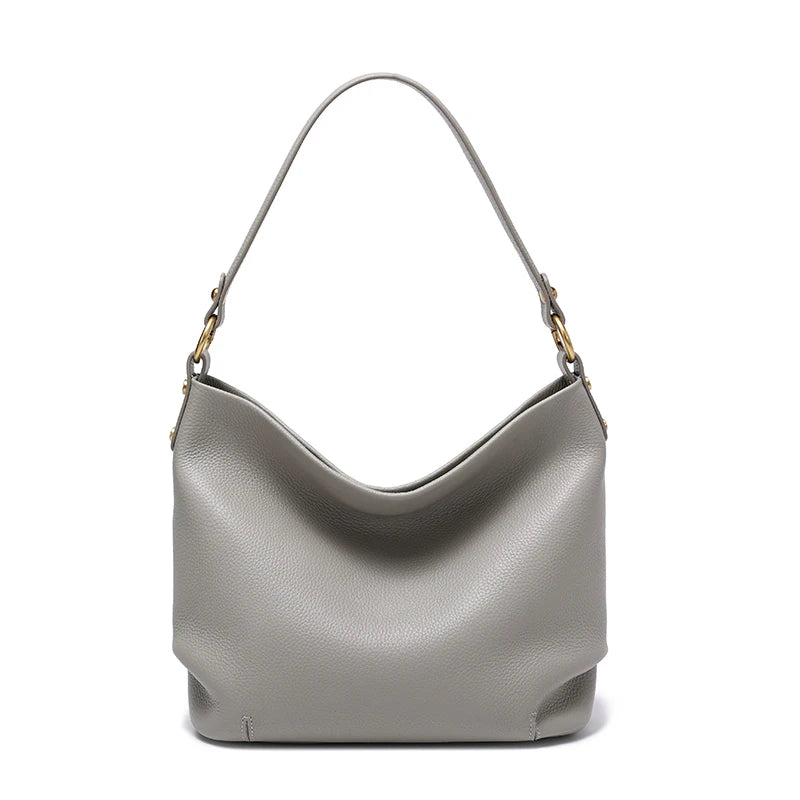 Ivory Leather Hobo Bag