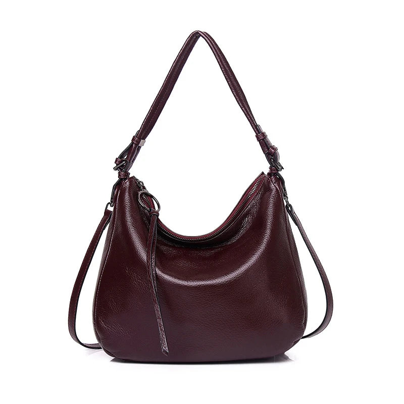 Soft Leather Hobo Shoulder Bag
