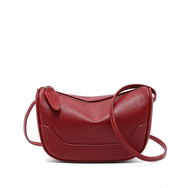 Red Leather Mini Crossbody Bag