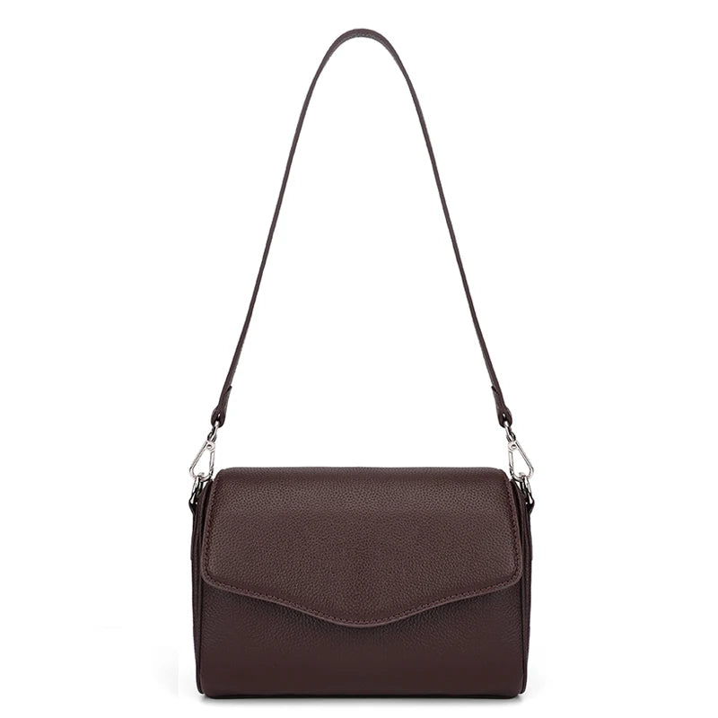 Cream Pebbled Flap Shoulder Bag