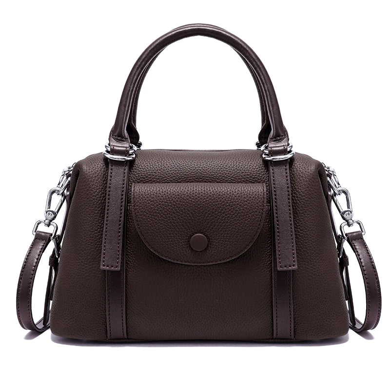 Pebbled Leather Satchel Bag