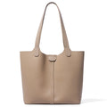 Sand Pebbled Leather Shoulder Tote