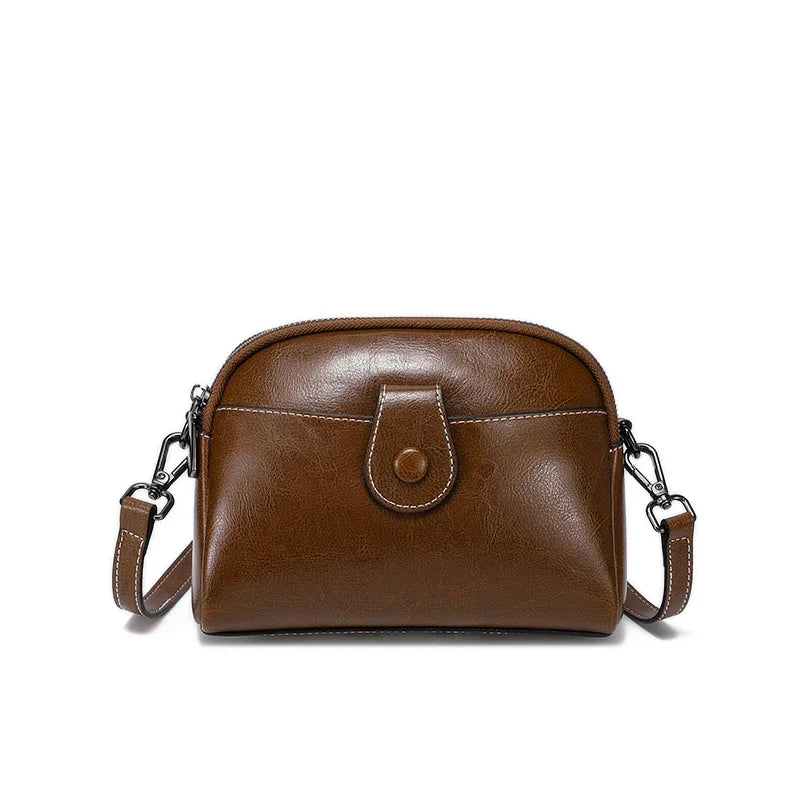 Ivory Button Leather Crossbody Bag