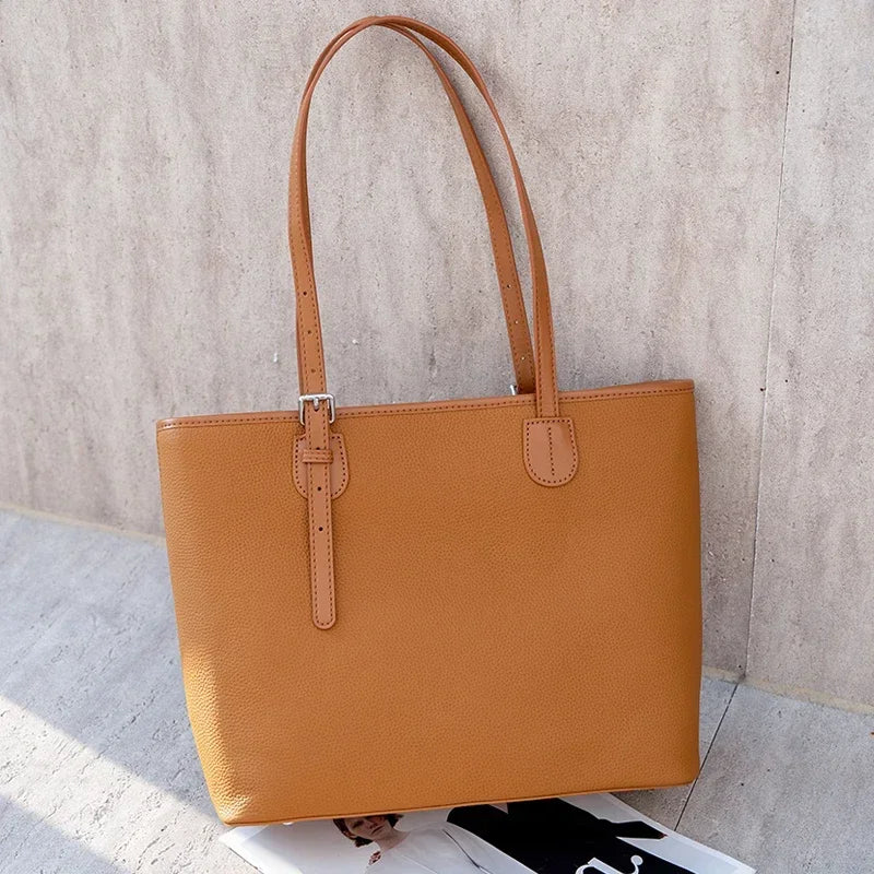 Pebbled Leather Tote Bag