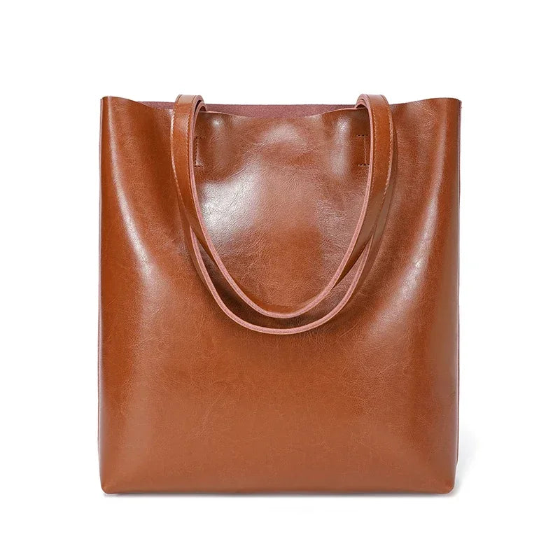 Dark Brown Leather Carryall Tote