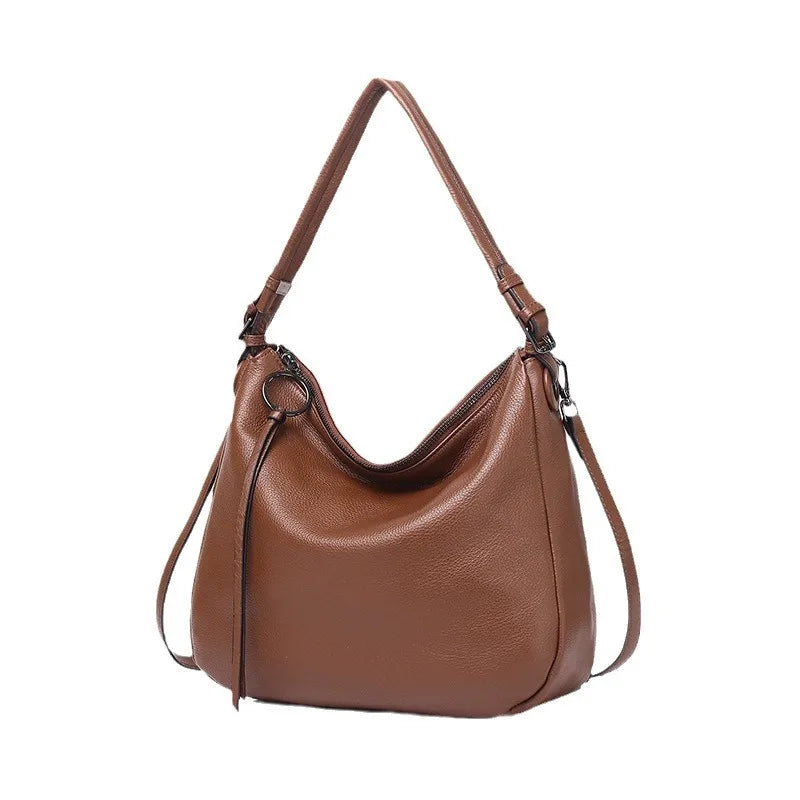 Soft Leather Hobo Shoulder Bag