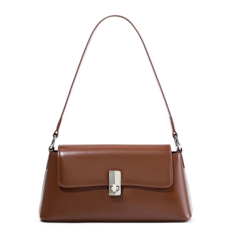 Red Leather Flap Shoulder Bag