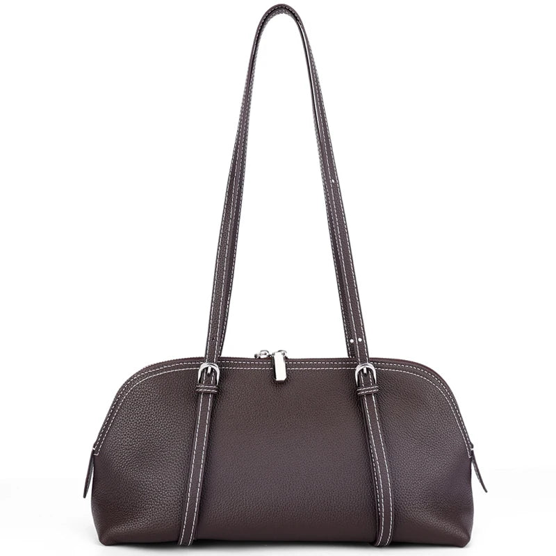 Taupe Double Strap Shoulder Bag