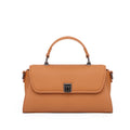 Camel Pebbled Flap Satchel