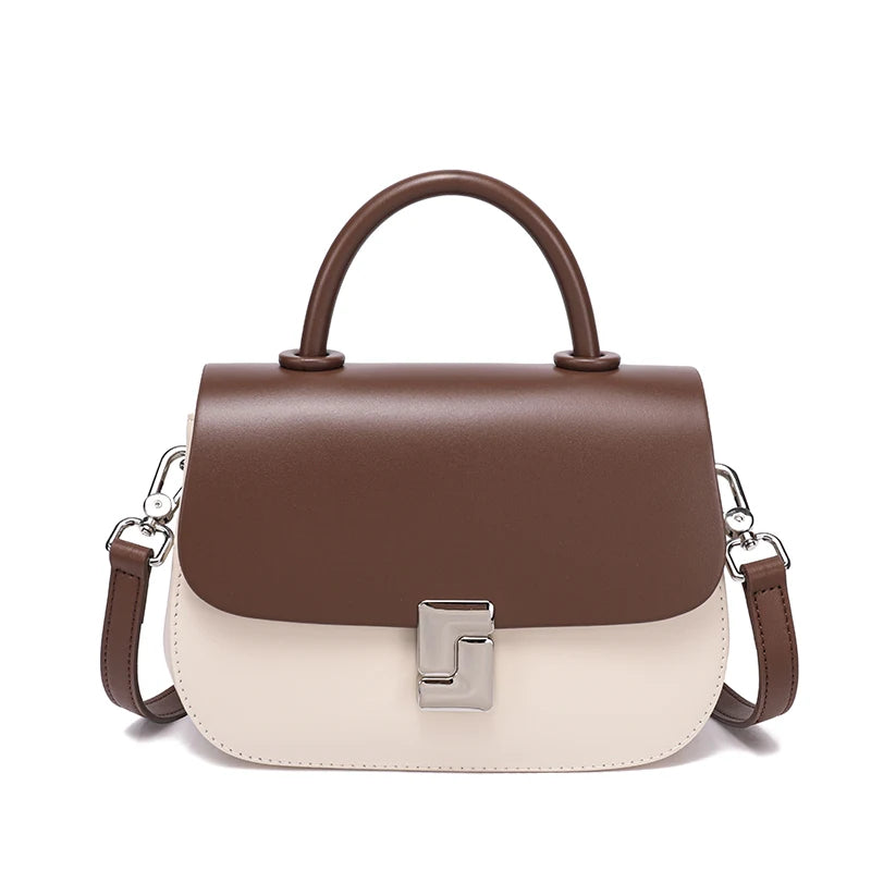 Black Leather Top Handle Flap Bag