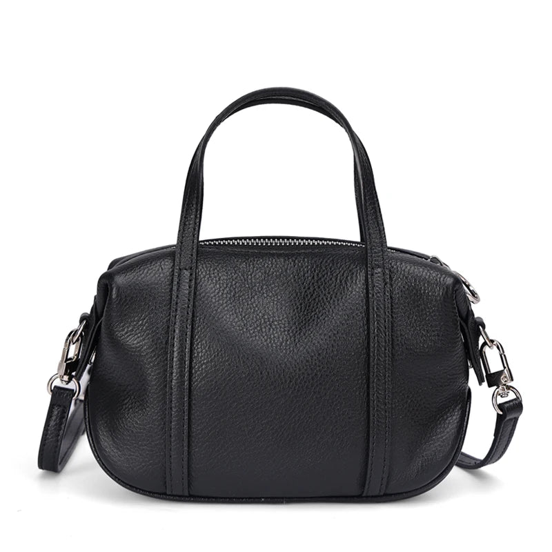 Yellow Leather Bowler Bag