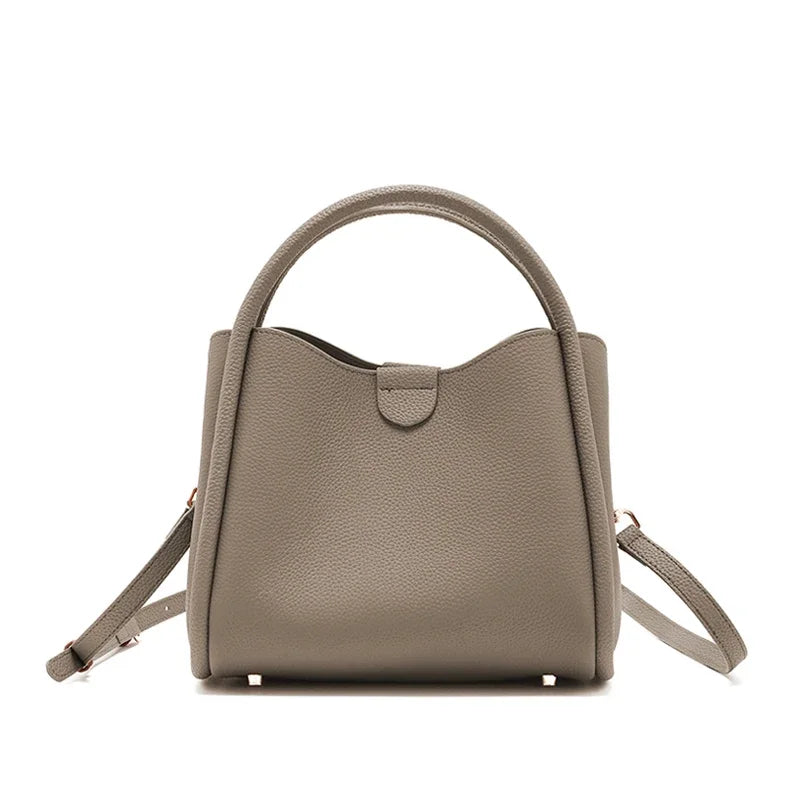 Ivory Leather Top Handle Bag