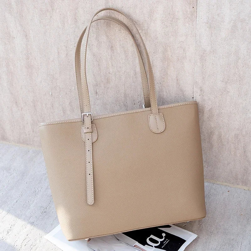 Pebbled Leather Tote Bag