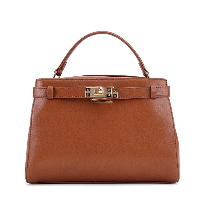 Cream Belted Satchel Bag