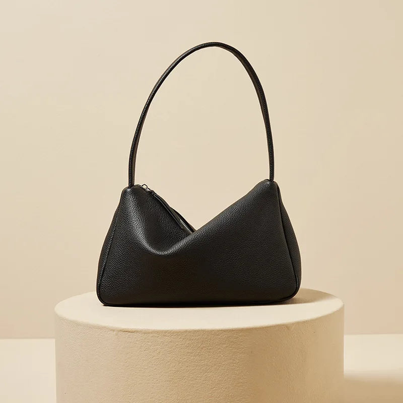Cream Slouchy Leather Shoulder Bag
