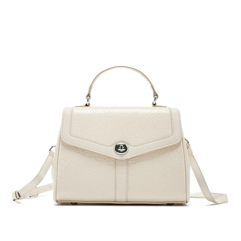 Pebbled Leather Top Handle Satchel Bag