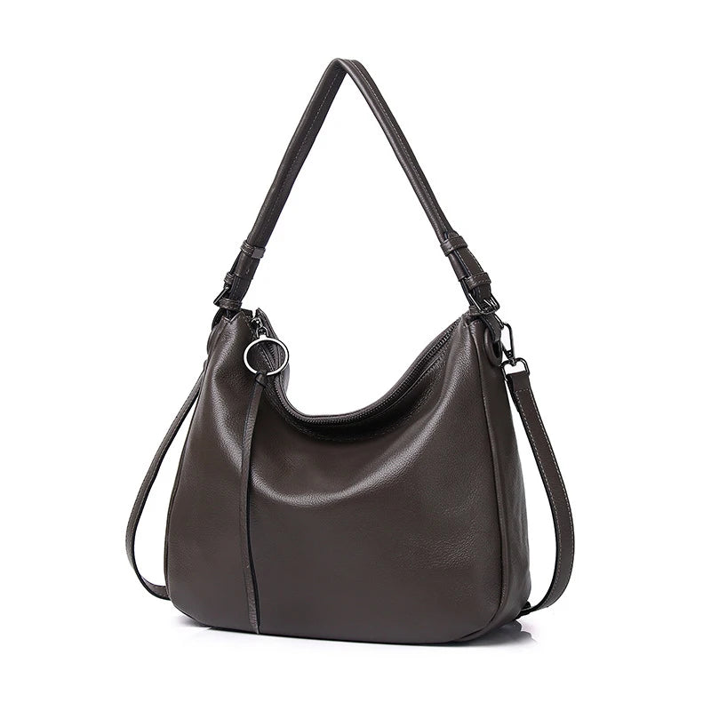 Soft Leather Hobo Shoulder Bag