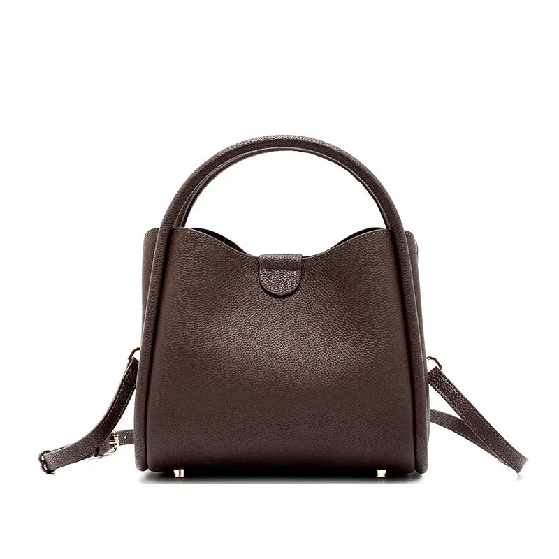 Ivory Leather Top Handle Bag