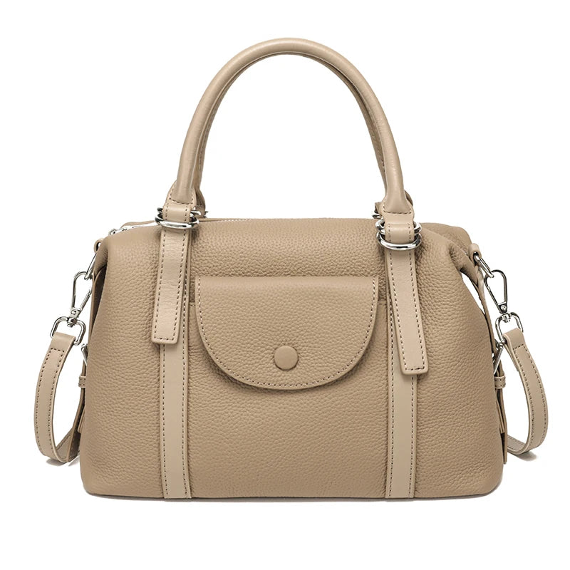 Pebbled Leather Satchel Bag