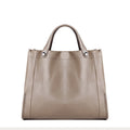 Brown Leather Top Handle Tote