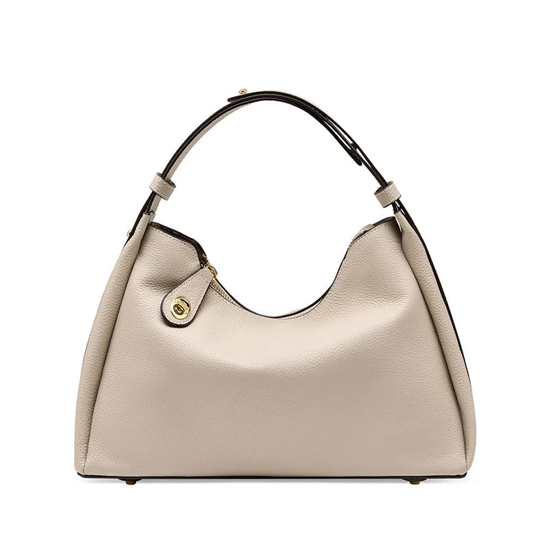 Ivory Pebbled Shoulder Bag