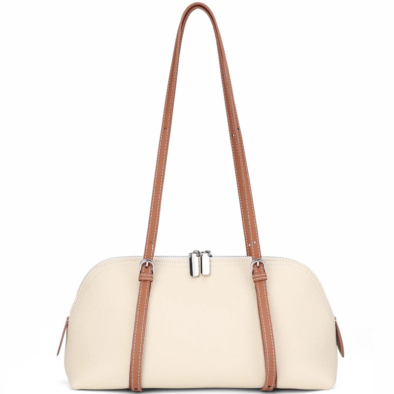 Taupe Double Strap Shoulder Bag