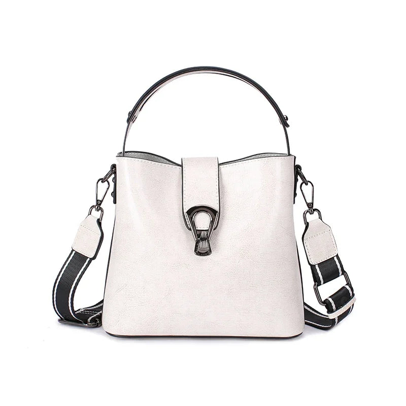 Ivory Lock Bucket Crossbody