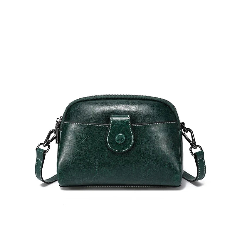 Ivory Button Leather Crossbody Bag