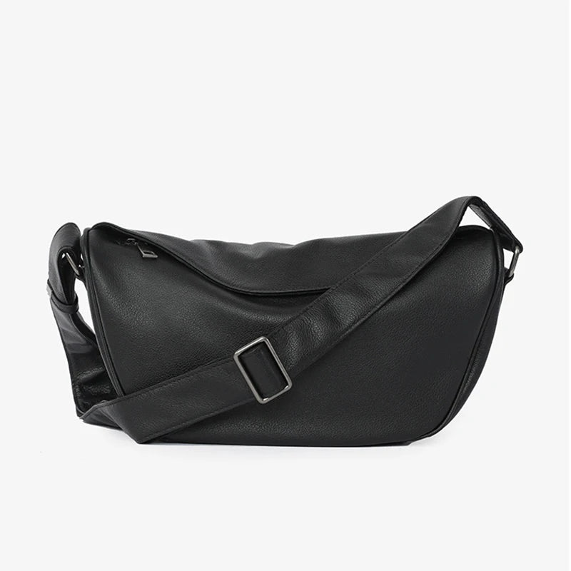 Black Leather Sling Bag