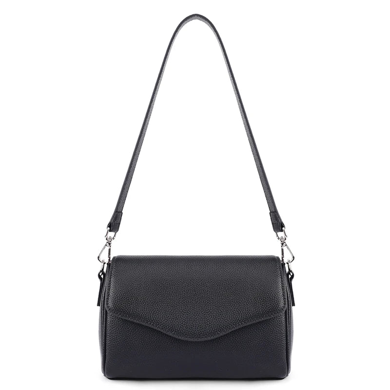 Cream Pebbled Flap Shoulder Bag