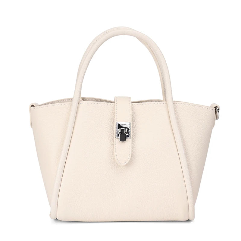 Butter Yellow Leather Bucket Bag